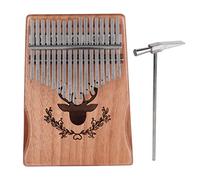 FAUOSWUK 17 Key Kalimba Thumb Piano Handmade Portable Musical Instrument for Adults with Storage Bag Finger Cots English Manual Wiping Cloth Sound Stickers