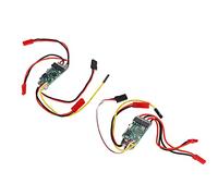 FAUOSWUK 2pcs RC Brushed ESC, Dual Way Bidirectional Electronic Speed Controller with Overheat Protection and Splash Proof Design, for RC Model Boat 130 180 Brushed Motor