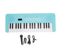 FAUOSWUK 37 Key Electronic Keyboard, Portable Digital Piano with 200 Tones 200 Rhythms 35 Demos Multi Functional for Beginners Musicians with Microphone USB Cable (Blue)