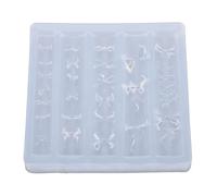 FAUOSWUK 3D Nail Mold, Silicone Reusable Flexible Nail Art Template with High Transparency for Resin DIY Crafts Jewelry Making (Type B)