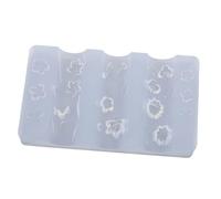 FAUOSWUK 3D Nail Mold, Silicone Reusable Flexible Nail Art Template with High Transparency for Resin DIY Crafts Jewelry Making (Type C)