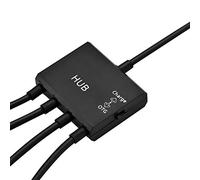 FAUOSWUK 4 In 1 USB3.1 Type C Hub High Speed with OTG Function for Laptops and Tablets Black ABS