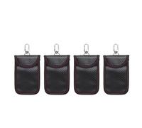 FAUOSWUK 4 Pcs Car Key Fob Pouch Signal Blocking Pouch Carbon Fiber Key Fob Protector Car with Blocking Material for Credit Card Keys P