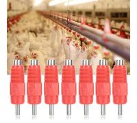 FAUOSWUK 40Pcs Stainless Steel Chicken Drinking Nipples Poultry Drinker for Farming Use 1.4x0.39x0.35in
