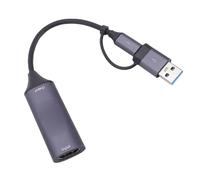 FAUOSWUK 4K 30Hz HD Multimedia Interface Video Catch Card, USB 3.0 Type C, for Gaming Streaming, with UVC UAC Support