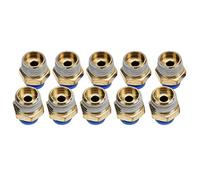 FAUOSWUK 4mm Air Pipe Fittings Pneumatic Male Straight Connector Quick Connect Push to Fit Adapter with Precision Threads for Compressed Air Vacuum Tools (PC4-2 10pc)