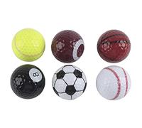 FAUOSWUK 6 Pcs Practice Balls, Standard Plastic Balls with Unique Sports Patterns for Indoor Outdoor Training, Kids Learning