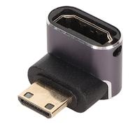 FAUOSWUK 8K Mini HD Multimedia Interface Male to Female Adapter 90 Degree Design for Digital Cameras and Projectors Durable Aluminum