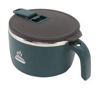 FAUOSWUK 900ml Stainless Steel Noodle Bowl with Lid Double Layer Insulation for Easy Dry Mixed Cold Noodles Soup Salad Mixing (Green)