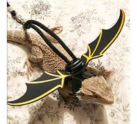 FAUOSWUK Adjustable Artifical Leather Lizard Harness Practical Black Reptile Leash Rope for Small Outdoor Walking Suitable for Various Lizards and Reptiles