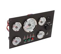 FAUOSWUK Boat Engine Dash Instrument Panel with Accurate Readings Shock-resistant Stainless Steel Panel for RVs Boats for Marine Applications (12V)