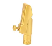 FAUOSWUK Brass Eb Alto Sax Mouthpiece 6C with Sliding Cover for Professional and Beginners Bright Focused Sound Wide Tone Variations