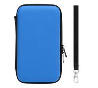 FAUOSWUK Carrying Case for New 2DS XL 2DS LL, Hard Shell Travel Case with 8 Game Slots, Water Withstand PU Exterior, Soft Lined Compartment, for 3DS Console and Accessories (Blue)
