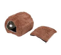 FAUOSWUK Cat Cave Bed, Semi Enclosed Tent Design with High Density Foam Cushion, Removable Washable Cover, for Medium Cats and Small Dogs