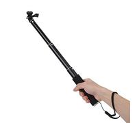 FAUOSWUK Detachable Camera Extension Pole, Adjustable Selfie Stick for Action Camera with 1/4" Screw Design, Comfortable Handle, 100%, 8.5"-23.4" for Travelers and Vloggers
