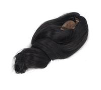 FAUOSWUK Doll Curly Wig Soft Silk Long Hair for 1/6 Doll Head Circumference 15.5-17.5cm Suitable for Photographic Creation (Black)
