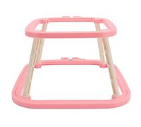 FAUOSWUK Double Layer Embroidery Frame Reliable Adjustable Stitch Hoop Stand for Needlework Desktop, Integrated ABS Holder Tool for Most Scenes (Red)