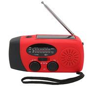FAUOSWUK Emergency Solar Hand Crank Weather Radio with LED Flashlight (White)