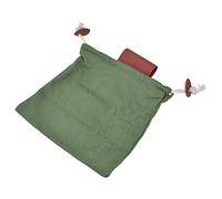 FAUOSWUK Foraging Bag Stylish Canvas Fruit Picking Waist Storage Pouch for Outdoor Adventures 21 X 23 X 34cm (PU Military Green)