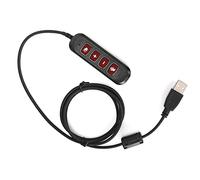 FAUOSWUK H901 Adjustable Volume Call Center Headset Adapter, USB Plug QD Cable for 3.5mm Female Headset Equipment, Portable ABS Material, Easy to Use (Red)