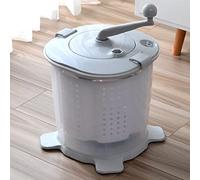 FAUOSWUK Hand Crank Manual Washing Machine for Fast Dehydration and Small Item Care, Nordic Grey, 1 Unit for Apartments or Travel