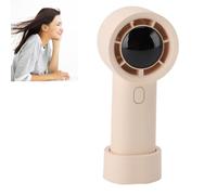 FAUOSWUK Handheld Portable Fan, High Speed Mini Stepless Adjustable 100 Speeds with Digital Display 3000mAh Rechargeable for Office Makeup (Beige)
