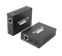 FAUOSWUK HD Multimedia Interface Extender, Uncompressed 1080P Full HD, Up to 150M over Cat 5e 6 Cable, with EDID Copy and HDCP Support, for Projectors, DVD Set (UK Plug)