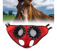FAUOSWUK Horse Racing Goggles Red Breathable Protective Eye Cover for Competitive Horses 1 Set