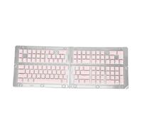 FAUOSWUK Keyboard Keycaps, 129 Keys PBT Two Color Injection Translucent Pudding Theme, OEM Height for Most Mechanical Keyboards, with Ergonomically Designed Matte Look (Pink)