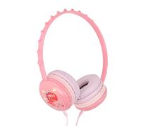 FAUOSWUK Kids Wired Headphone Cute Dinosaur Headset Adjustable Volume for Children Ages 3 and Up, Comfortable Over Ear Design, Perfect for PC Tablets (Pink)