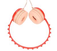 FAUOSWUK Kids Wired Headphone Cute Dinosaur Headset Adjustable Volume for Children Ages 3 and Up, Comfortable Over Ear Design, Perfect for PC Tablets (Red)