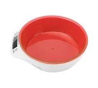 FAUOSWUK Kitchen Pet Feeding Weighing Bowl Detachable Design Digital Pet Scale Bowl for Dog Cat Food, 7.1x8.3in (Red)