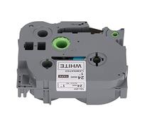 FAUOSWUK Label Maker Tape, 24mm Wide Black on White Quick Printing Even Inking, with Smart Sensing Cover, for PT E100 D210 E300 D450 P700 18RZ TZe 151 TZe 251 (PE Bag of 1)