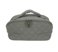 FAUOSWUK Lay Flat Makeup Bag, 180 Degree Flat Lay Water Proof Travel Toiletry Bag with Proof Lining and Brush Holder, for Women Beauty Enthusiasts (Green)