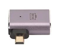 FAUOSWUK Left Angle HD Female to Micro HD Adapter Durable 48Gbps Plug and Play for Laptops Cameras and Projectors Aluminum Alloy