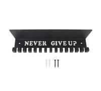 FAUOSWUK Medal Hanger, Wall Mount with Multiple Hooks for Medals Ribbons Keys Lanyards, High Load Bearing Up to 33 Lbs, Trophy Shelf Display for Home Gym Entryway (S)