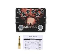 FAUOSWUK Metal Guitar Effect Pedal, Traditional 80s 90s Metal Sound with Distortion True Bypass Headphone Output, 6 Band EQ Control for Electric Guitar