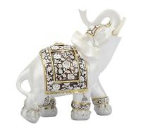 FAUOSWUK Mini Elephant Figurines, Vintage White Elephant Model Wealth and Lucky Elephant Statues Home Decor Vivid Elephant Sculpture for Home Office Decoration