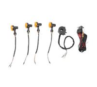 FAUOSWUK Motorcycle Turn Signal Kit, Amber Turn Signal Light Flash Kit with Wiring Harness Relay Switch, for ATVs Motorcycles with 7/8in Handlebars