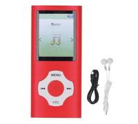 FAUOSWUK MP3 Player MP4 Player Digital Audio Player 1.8 Inch Color Screen 16GB Memory Card HIFI Lossless Sound with Expandable Storage for Study Fitness Entertainment (Red)