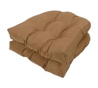 FAUOSWUK Outdoor Chair Cushions, 18.9x18.9in Tufted U Shaped Patio Furniture Cushions with Polyester Fabric, for Indoor Outdoor Rattan Chairs Wooden Chairs (Light Brown)