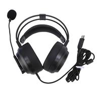 FAUOSWUK Over Ear Headphone, Unidirectional Microphone with Noise Reduction HD Sound Decoding Adaptive Double Beam Structure, with 2.8m Nylon Cable, for Exam Learning Work (USB Plug)