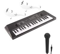 FAUOSWUK Piano Keyboard, 37 Keys Electric Piano Music Keyboard With Microphone And Usb Power Cord 8 Tones, 6 Songs, 5 Rhythms For Music Lover And Beginner