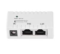 FAUOSWUK POE Splitter Power Over Ethernet Injector Adapter For LAN Network POE Splitter, 100Mbps Network Speed with ABS Material, For AP LAN Port Power Supply Ethernet Injector (White)