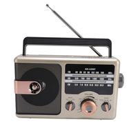 FAUOSWUK Portable Am Fm Shortwave Radio, Abs Retro Portable Radio For Fm Am Sw With Memory Card Slot Speaker For Home Travel Camping (Gold)