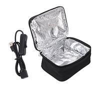 FAUOSWUK Portable Food Warmer, 5V 2A USB Heated Lunch Box,Mini Portable Personal Heated Box,Electric Lunch Box Food Heater for Adults Car/Home,Self Contained Socket,20 X 15.5 X 8cm