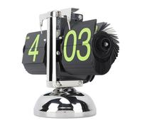 FAUOSWUK Retro Flip Clock,Retro Flip Down Clock with Knob Time Adjustment Digital Flip Desk Clock Auto Single Foot Flip Clock with PVC Display 12 Hours Auto Flip Desk for (White Frame