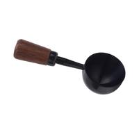 FAUOSWUK Retro Stainless Steel Coffee Bean Scoop with Wooden Handle, Non Slip Measuring Spoon for Homes and Cafes (S 15ML Black)