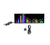 FAUOSWUK Rgb Led Music Spectrum Display, Abs Usb Powered Music Visualizer With 12 Display Modes 7 Color Options 84 Effects Support Voice Control Cable Control for Home Party