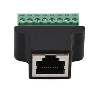 FAUOSWUK RJ45 Female to 8 Pin Screw Terminal Connector Adapter, Terminal Adaptor Terminal Block for DVR CCTV with Plastic Shell